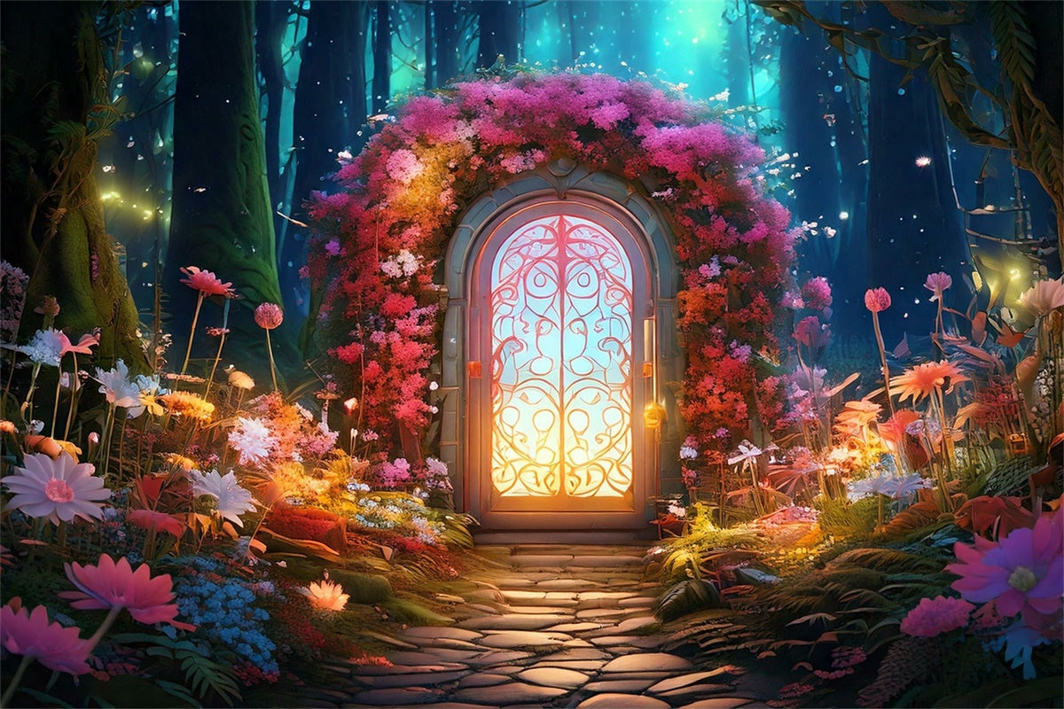 Fairy Tale Forest Backdrop Mystical Garden Doorway Backdrop UK CJJ2-61