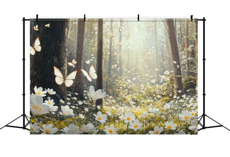 Forest Backdrop Ideas Serene White Blossom Forest Backdrop UK CJJ2-64