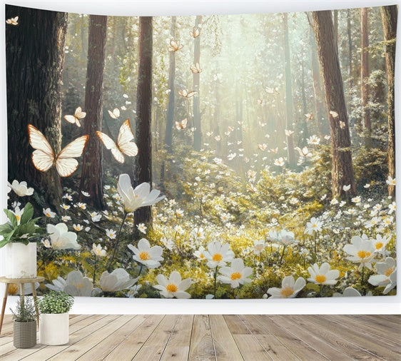 Forest Backdrop Ideas Serene White Blossom Forest Backdrop UK CJJ2-64