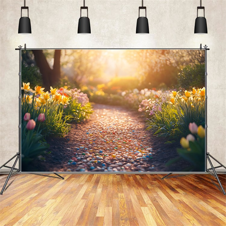 Daffodil Backdrop Garden Pathway Floral Backdrop UK CJJ2-7