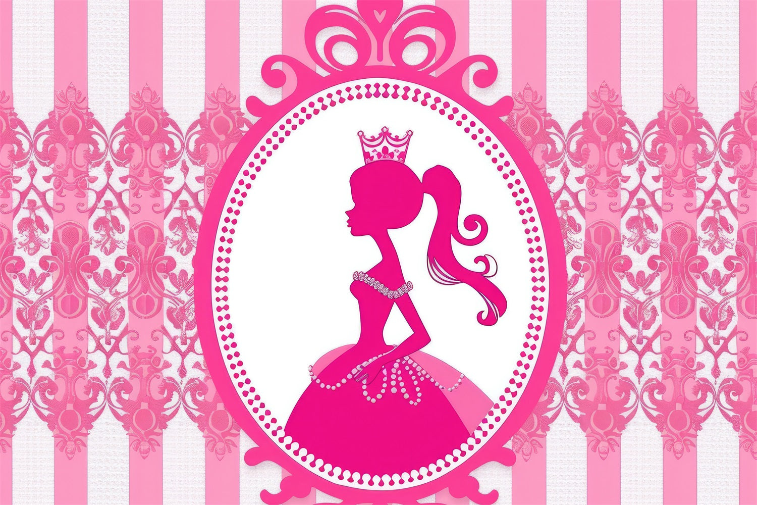 Fashion Doll Backdrop Design Pink Princess Backdrop UK CJJ2-75