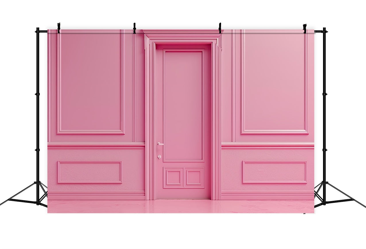 Pink Girl Backdrop Minimalist Door Wall Backdrop UK CJJ2-86