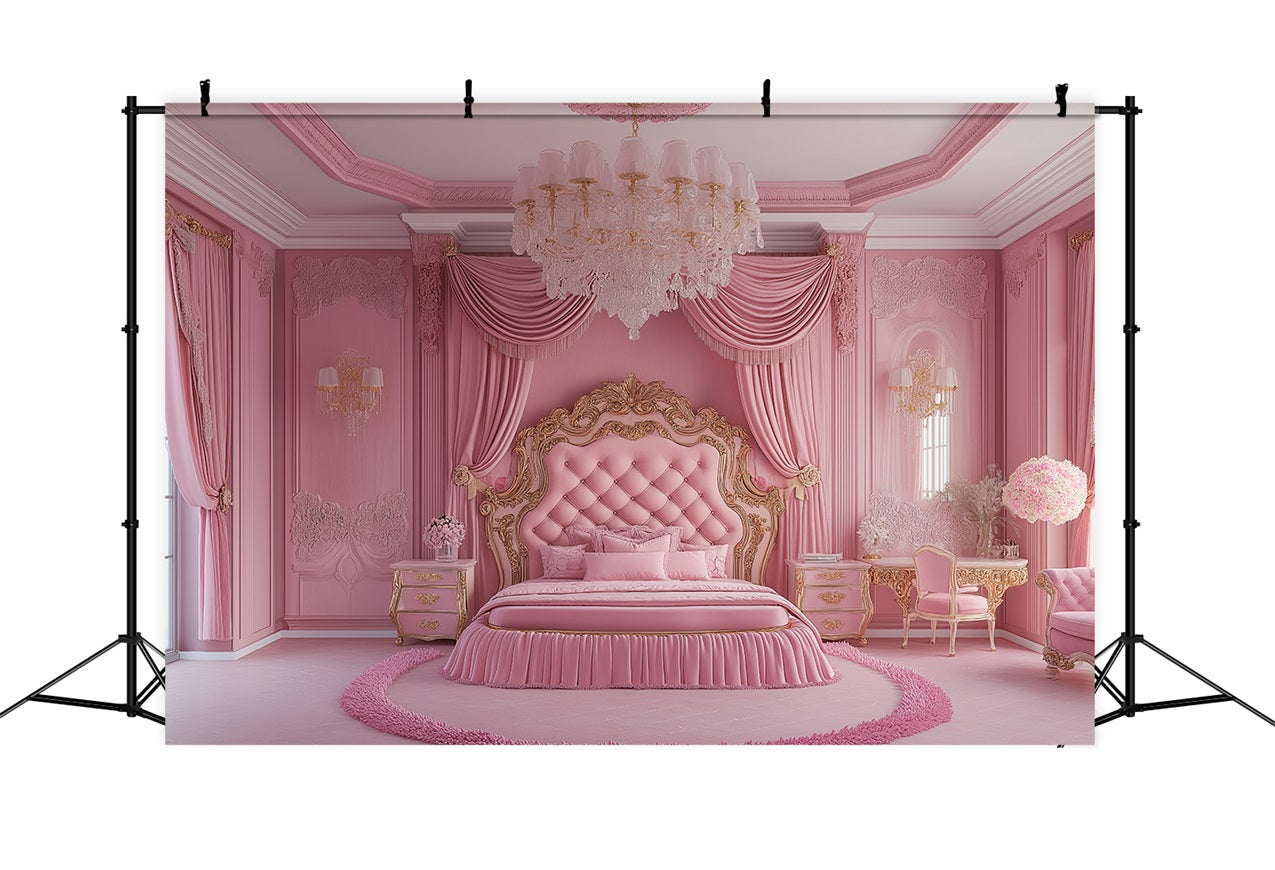 Fashion Doll Backdrop Backdrop Pink Baroque Bedroom Backdrop UK CJJ2-94