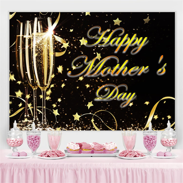 Mothers Day Backdrop Golden Champagne Sparkle Custom Backdrop UK CJJ3-166