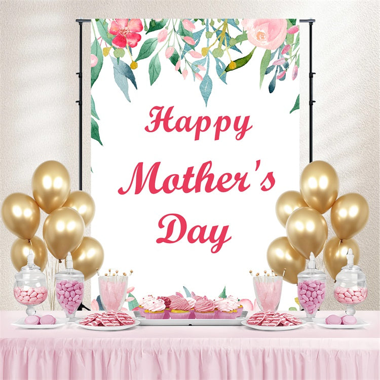 Mothers Day Backdrop Delicate Watercolor Floral Custom Backdrop UK CJJ3-172