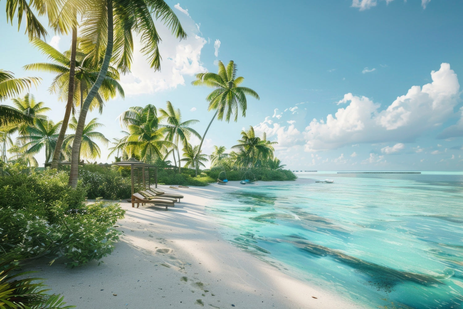 Beach Backdrop Photography Beach Resort Paradise Summer Backdrop UK CJJ3-236