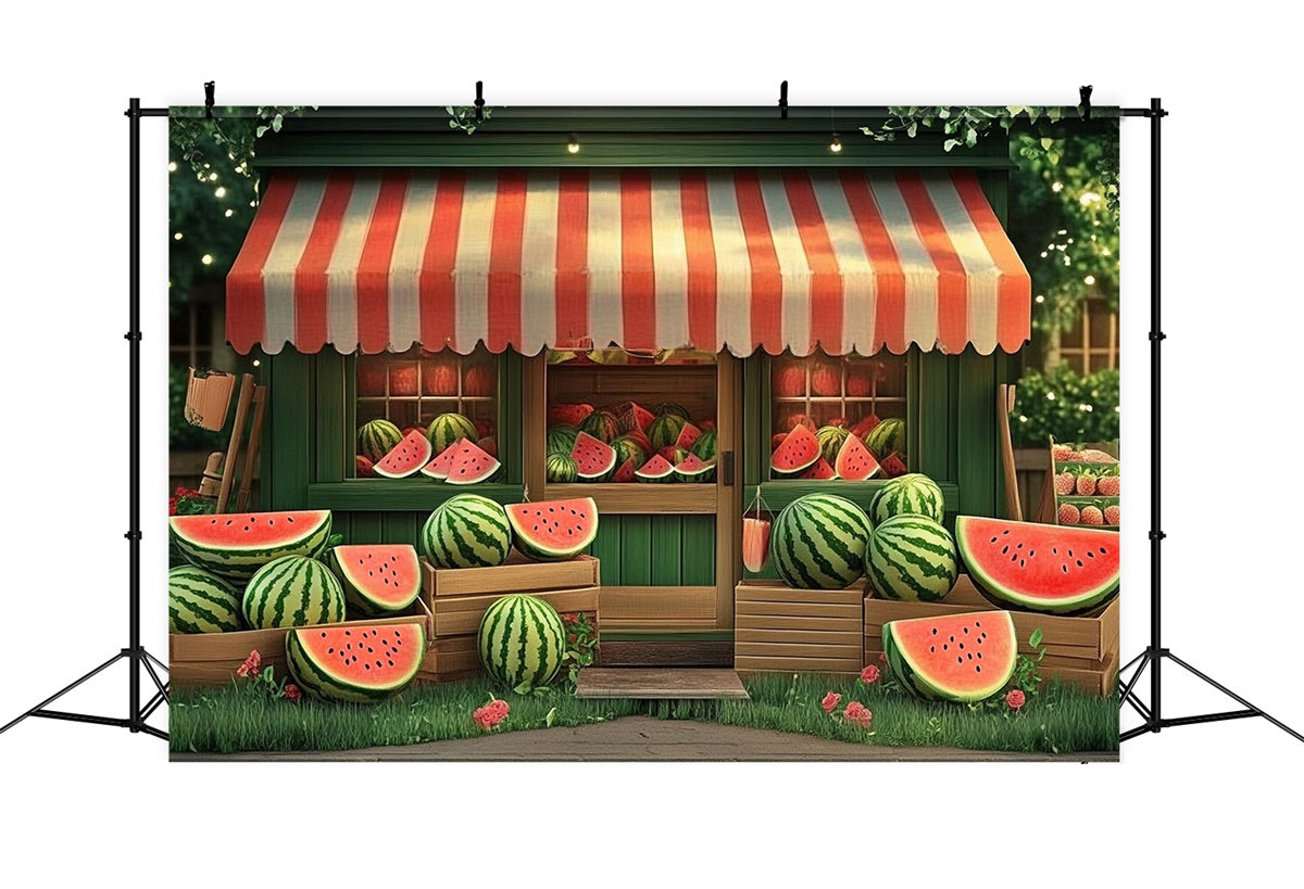 Watermelon Photo Backdrop Rustic Watermelon Shop Summer Backdrop UK CJJ3-246