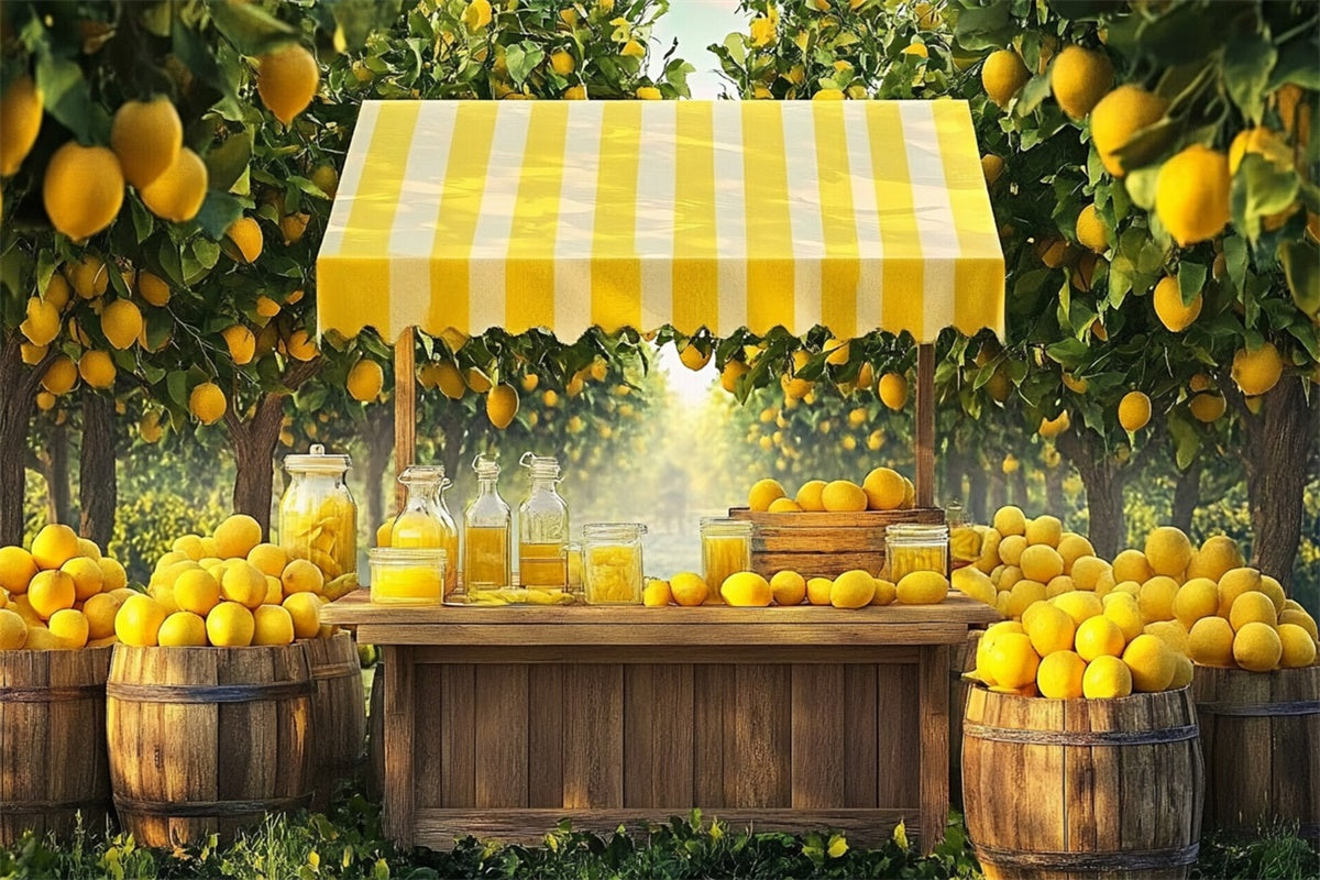 Lemon Backdrop Rustic Lemon Tree Summer Backdrop UK CJJ3-253