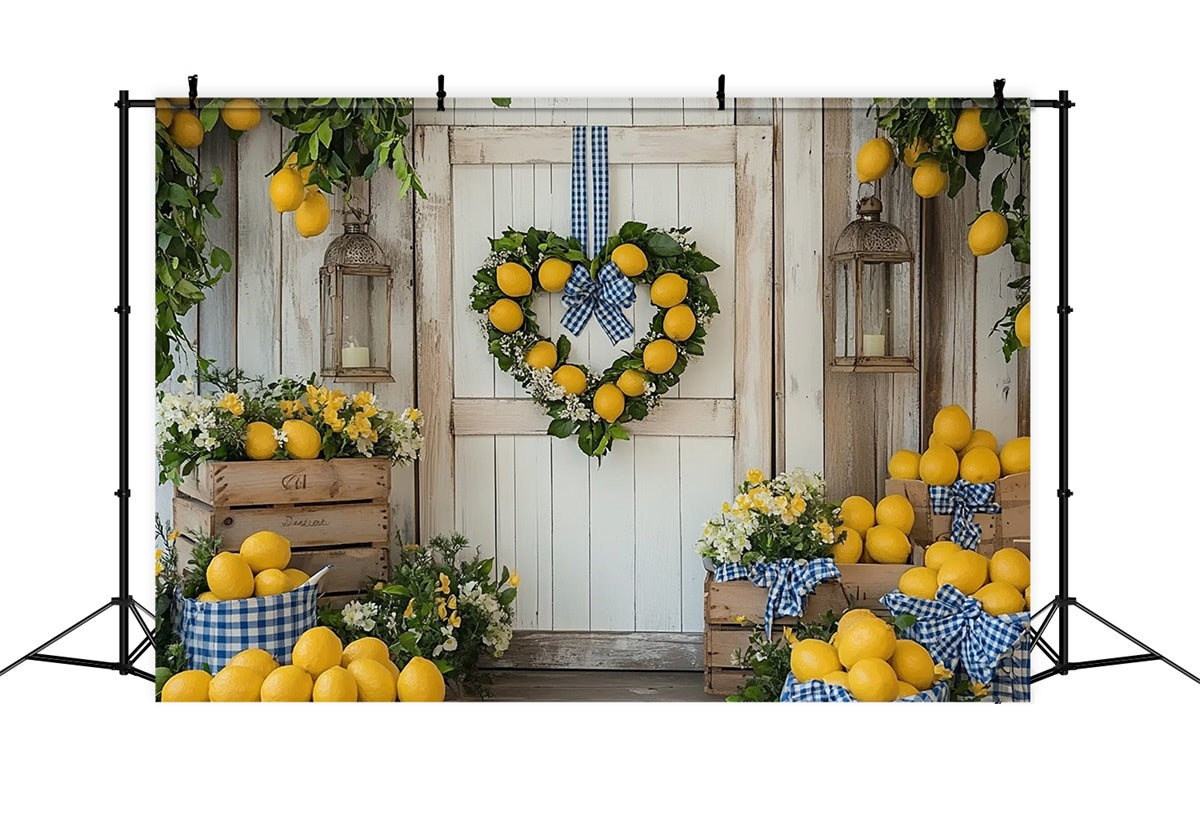 Lemon Backdrop Fresh Lemon Flower Summer Backdrop UK CJJ3-260