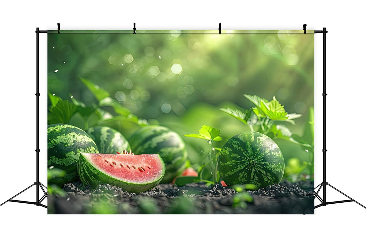 Watermelon Photography Backdrop Sunlit Watermelon Garden Summer Backdrop UK CJJ3-265