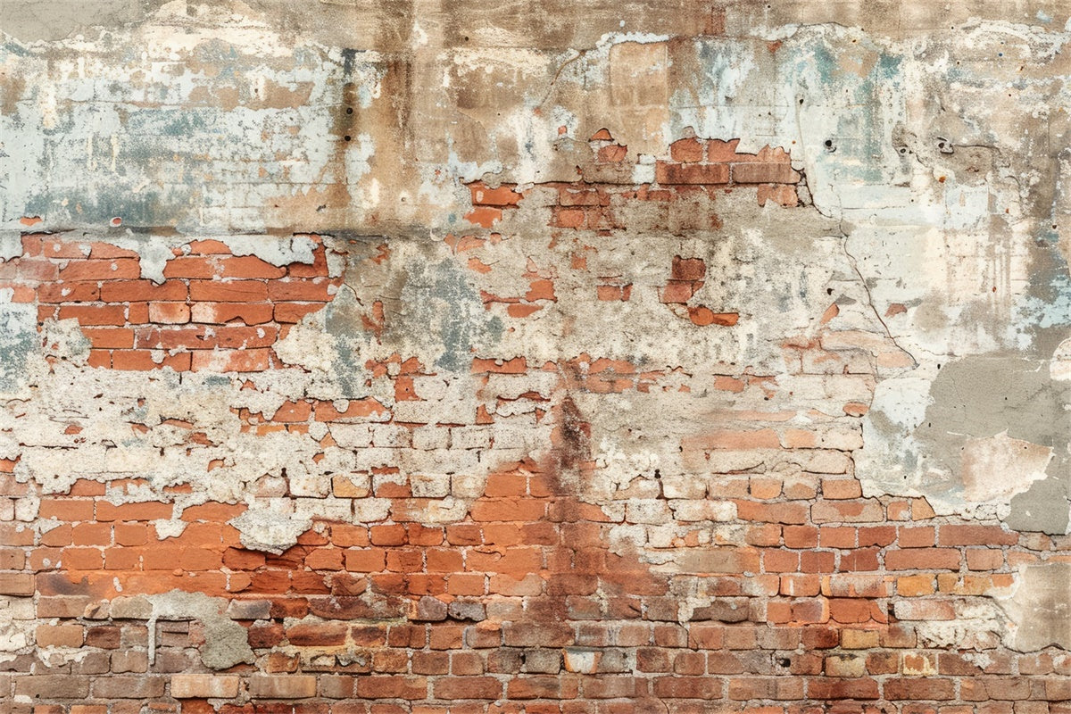 Brick Wall Backdrops Aged Peeling Brick Texture Backdrop UK CJJ3-38