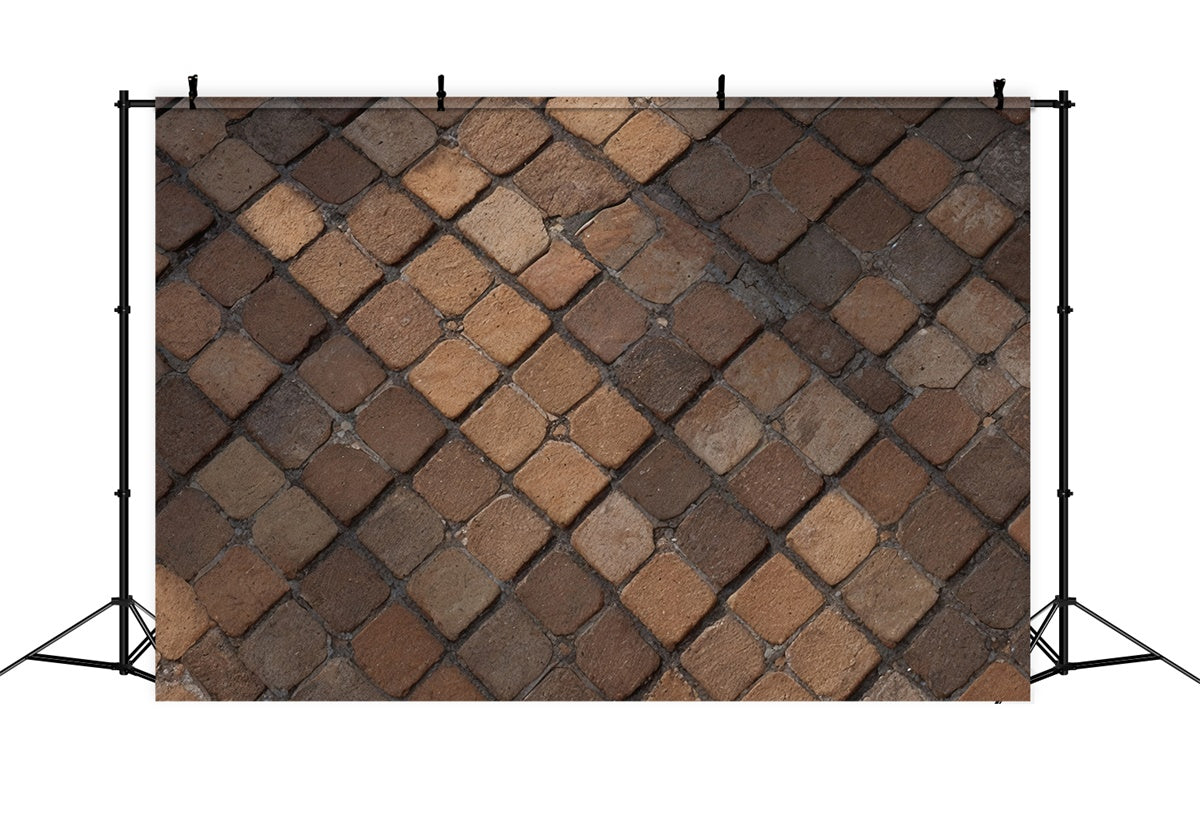 Brick Backdrop Cloth Antique Brown Brick Pavement Backdrop UK CJJ3-39