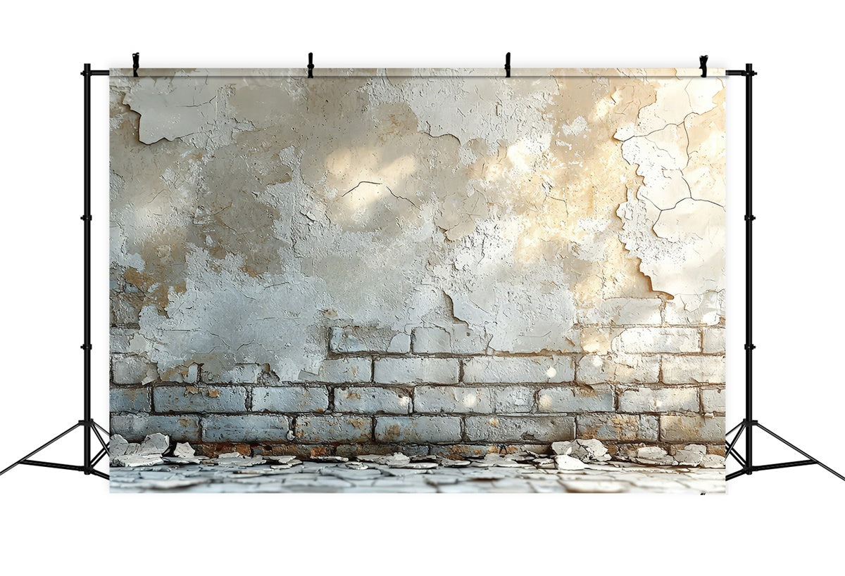 Brick Backdrops Rustic Chipped Paint Brick Backdrop UK CJJ3-43