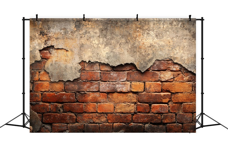 Brick Backdrop Photography Cracked Plaster Red Brick Backdrop UK CJJ3-44