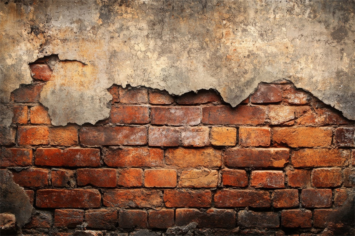 Brick Backdrop Photography Cracked Plaster Red Brick Backdrop UK CJJ3-44