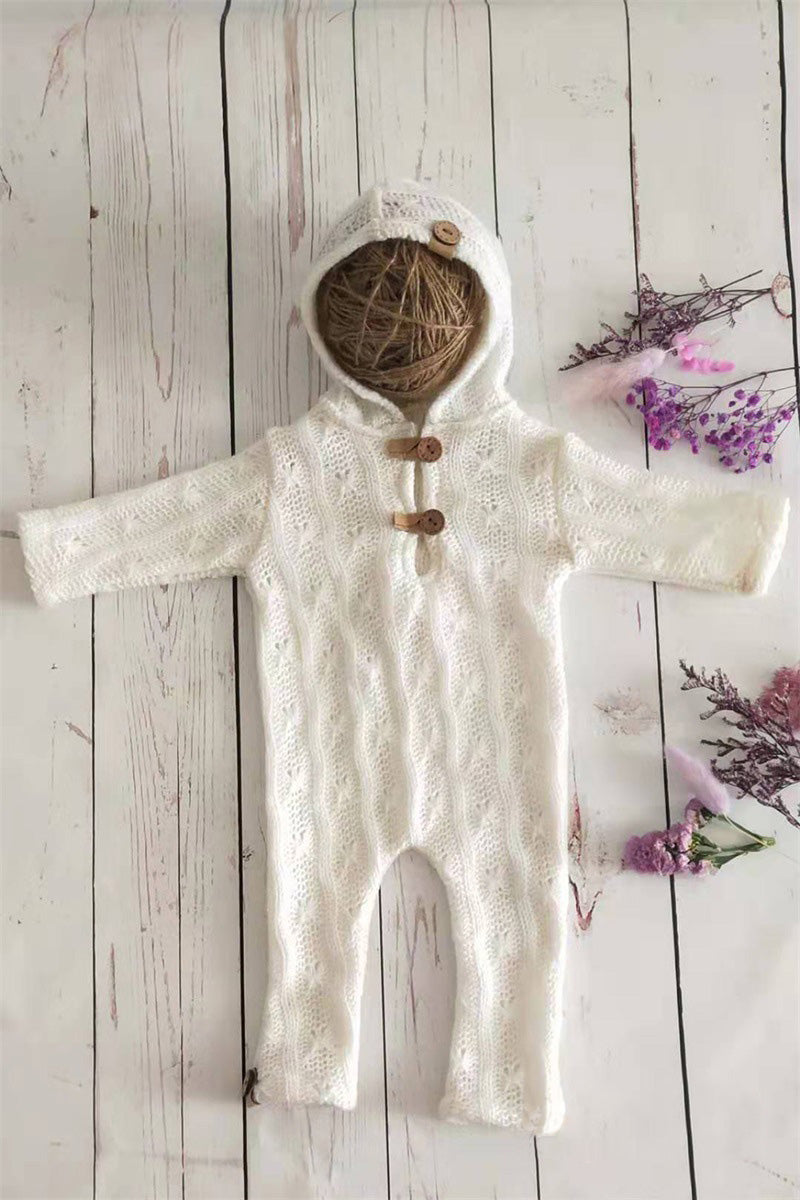 Newborn baby cotton thread woven one-piece suits (with matching headdresses) CL6