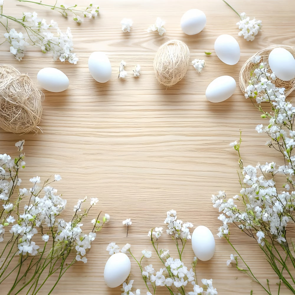 Easter Photography Backdrops Soft Floral Egg Scene Backdrop UK CSH2-100