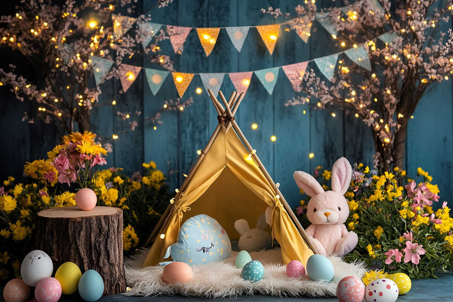 Easter Backdrops Photography Festive Bunny Cozy Tent Backdrop UK CSH2-104