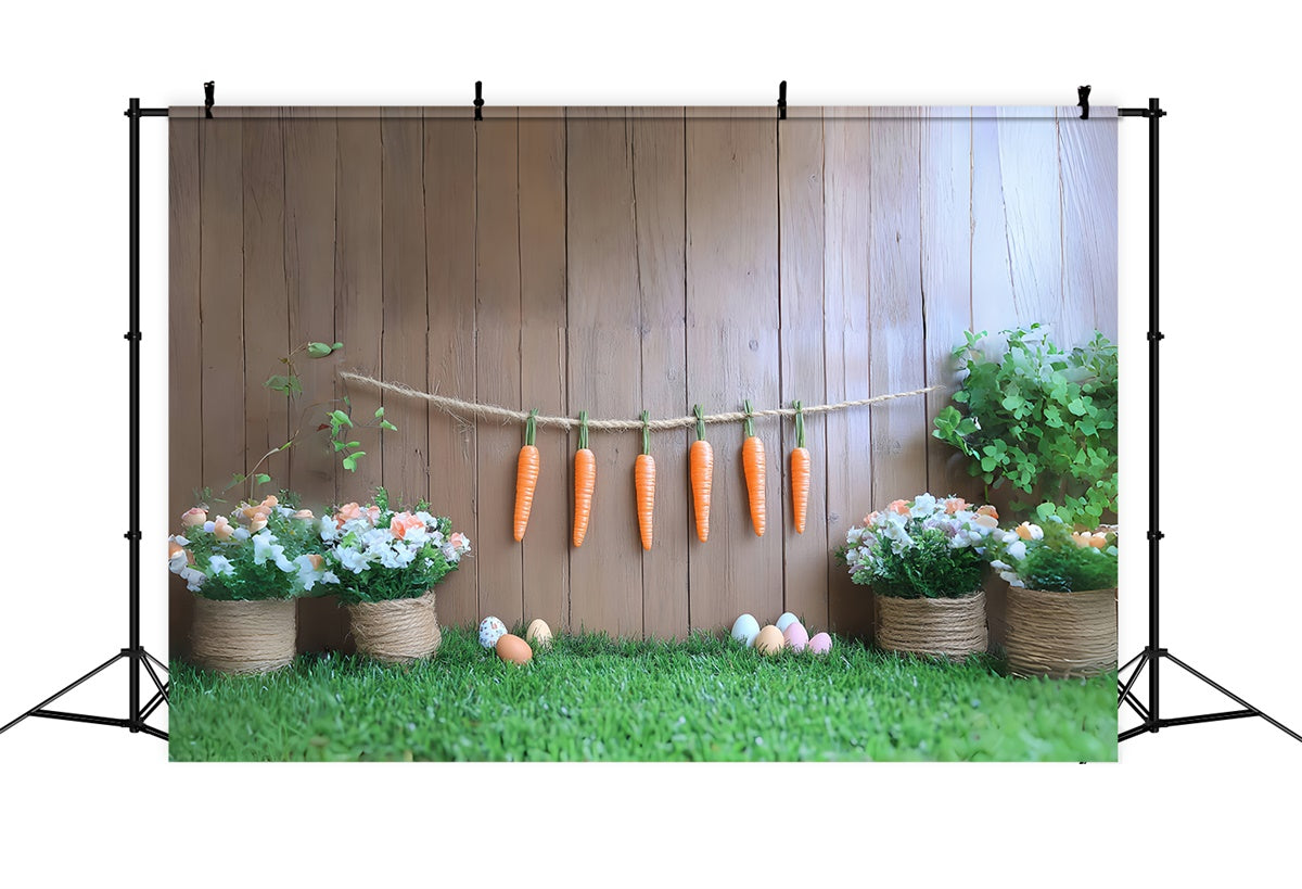 Easter Picture Backdrops Vintage Wooden Carrot Wall Backdrop UK CSH2-105