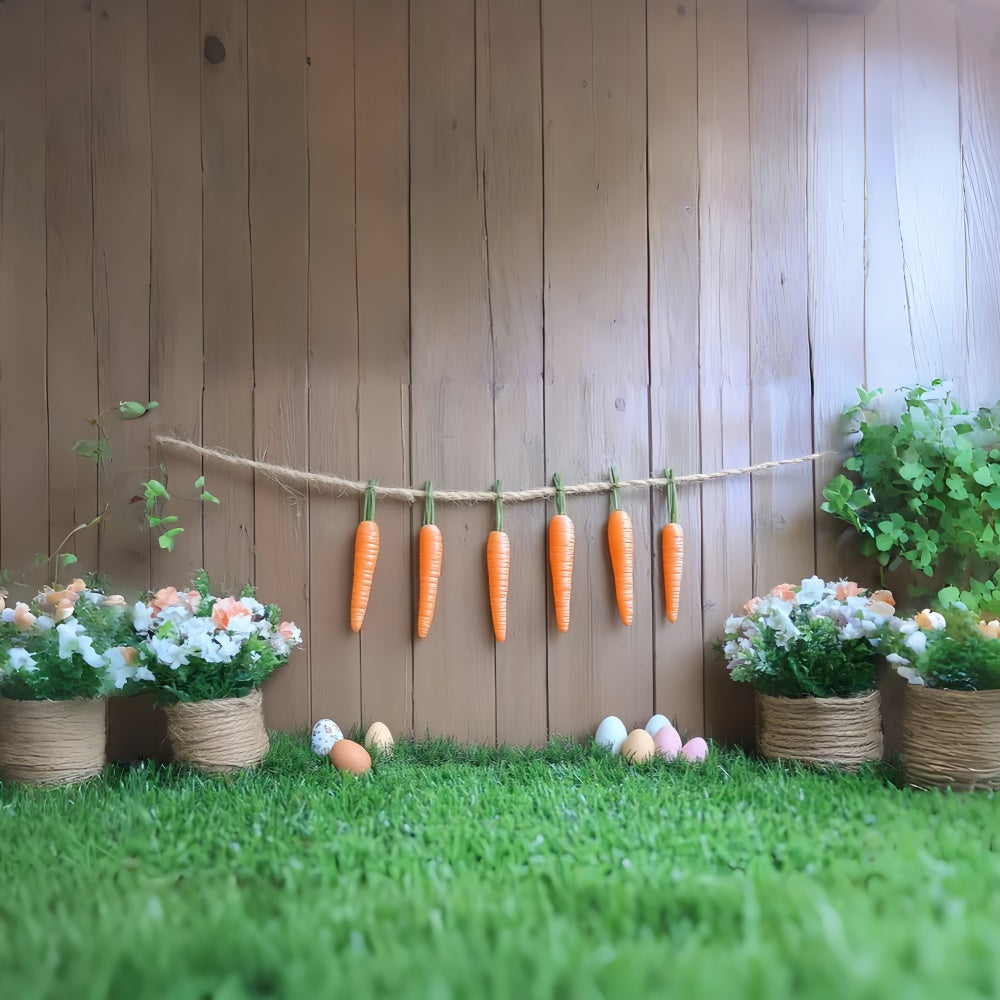 Easter Picture Backdrops Vintage Wooden Carrot Wall Backdrop UK CSH2-105