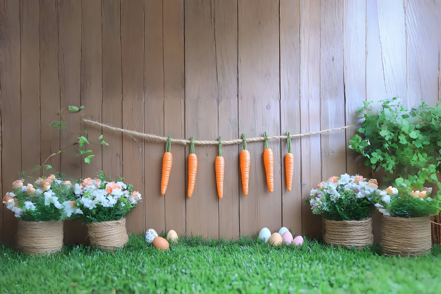 Easter Picture Backdrops Vintage Wooden Carrot Wall Backdrop UK CSH2-105