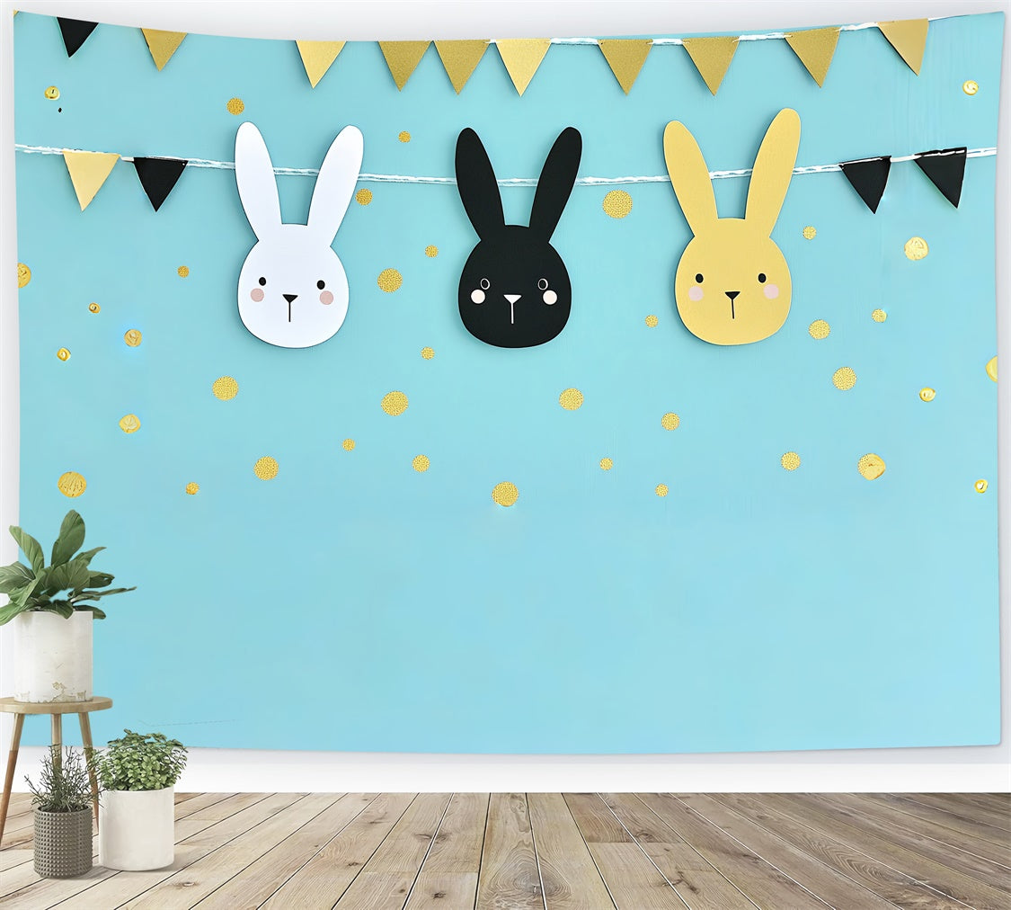 Easter Photo Backdrop Pastel Party Rabbits Festive Backdrop UK CSH2-107