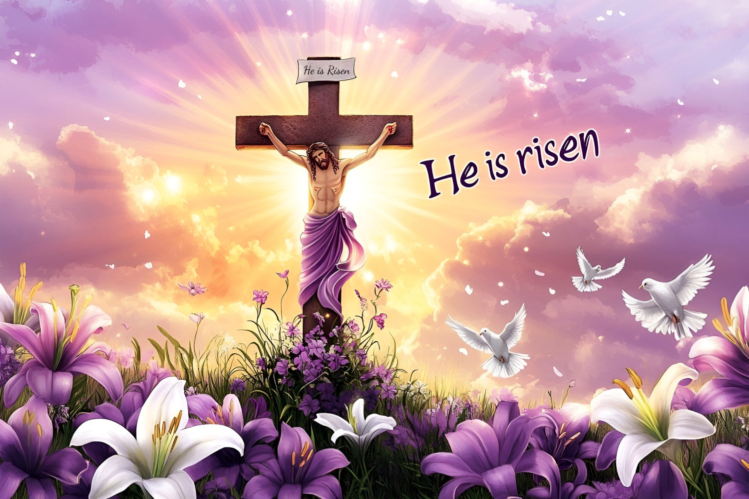 Easter Backdrop Ideas Jesus Resurrection Divine Light Backdrop UK CSH2-112