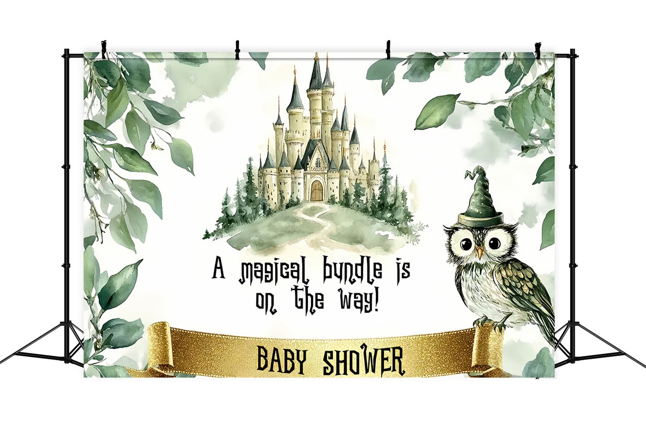 Owl Baby Shower Backdrop Enchanted Castle Forest Backdrop UK CSH2-113