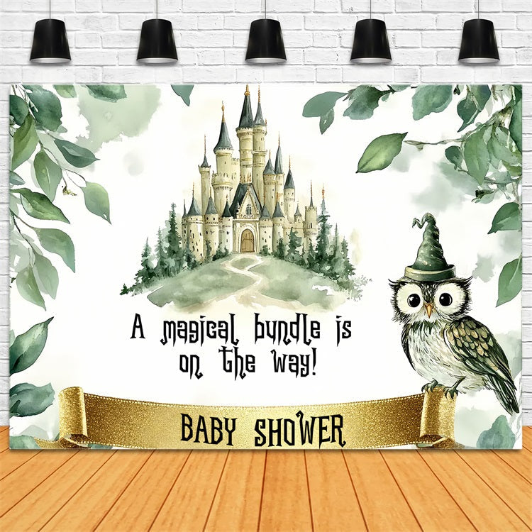 Owl Baby Shower Backdrop Enchanted Castle Forest Backdrop UK CSH2-113