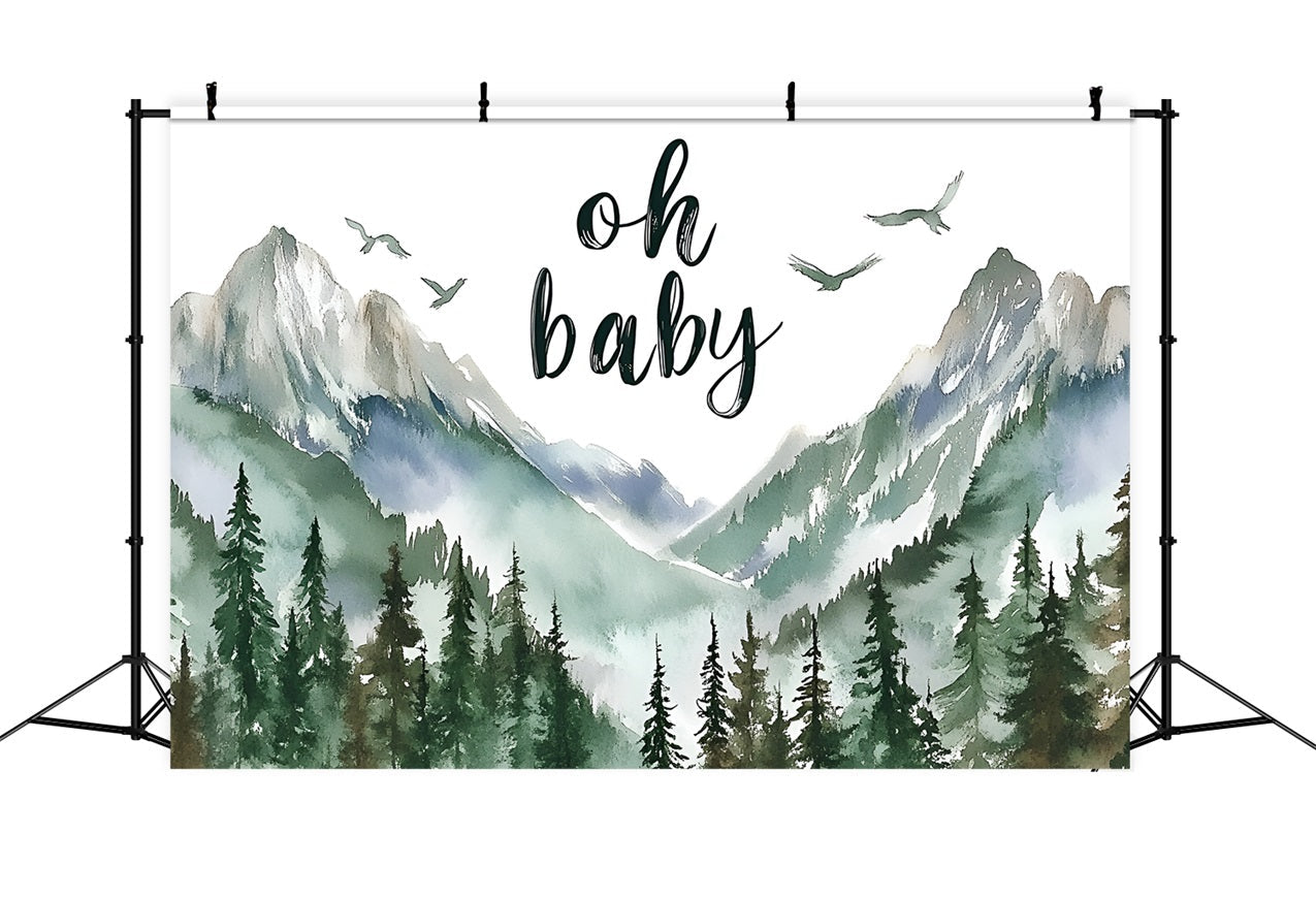 Baby Shower Backdrop Ideas Majestic Mountain View Backdrop UK CSH2-115