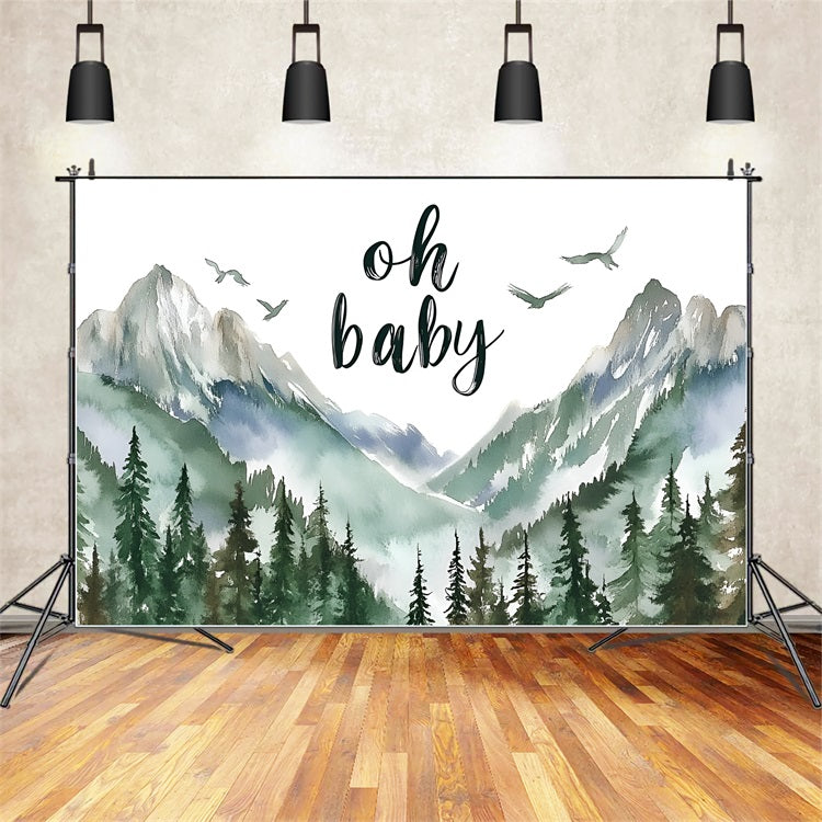 Baby Shower Backdrop Ideas Majestic Mountain View Backdrop UK CSH2-115