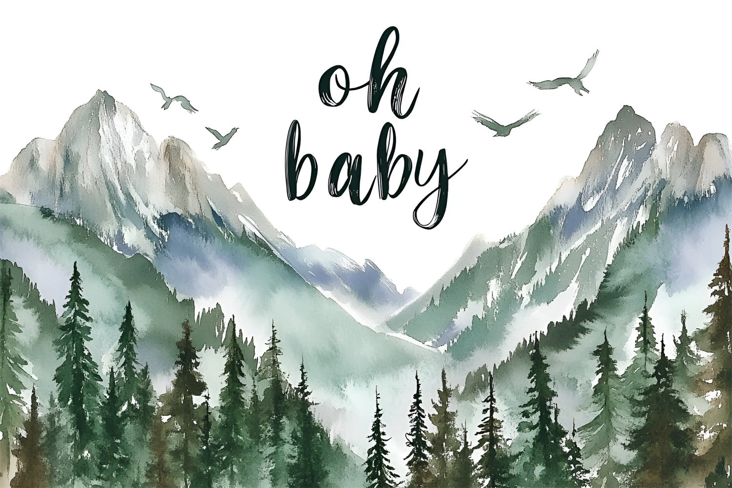 Baby Shower Backdrop Ideas Majestic Mountain View Backdrop UK CSH2-115