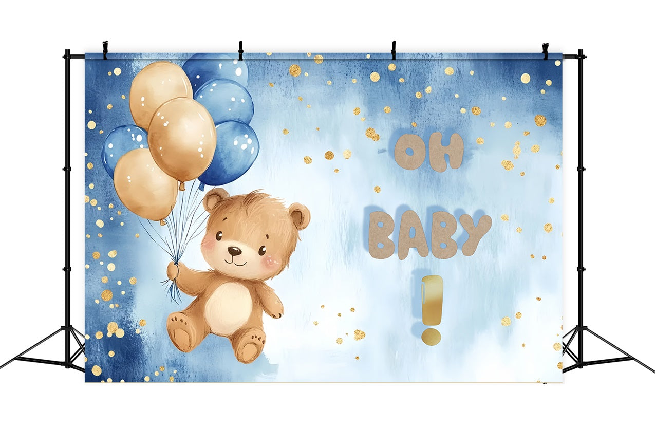 Baby Shower Bear backdrop Balloon Celebration Backdrop UK CSH2-125