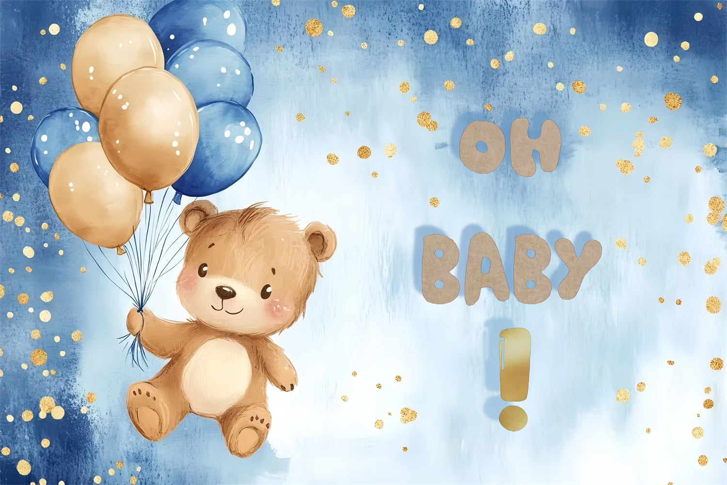 Baby Shower Bear backdrop Balloon Celebration Backdrop UK CSH2-125