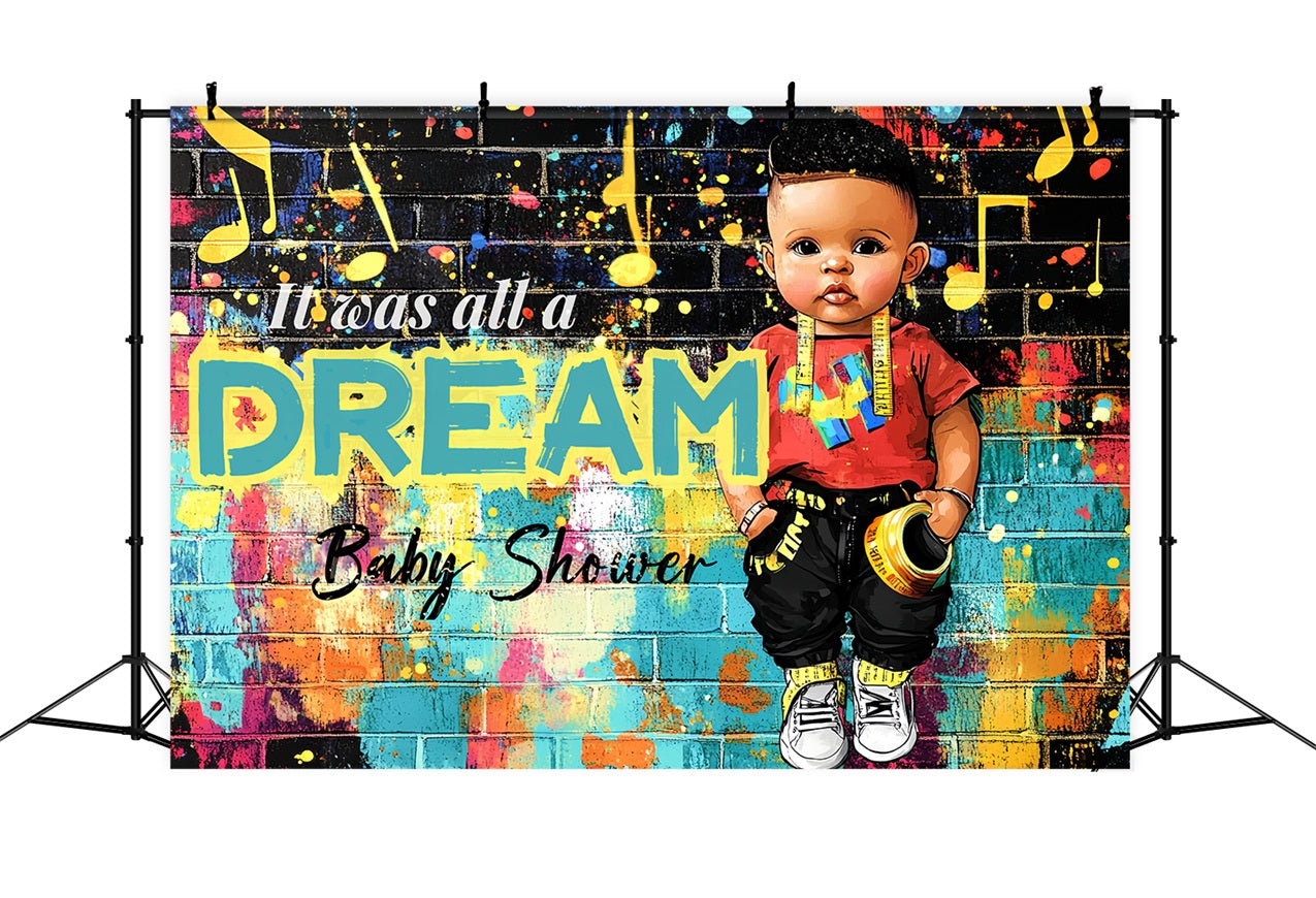 Baby Shower Backdrop Ideas Boy Graffiti Wall Dream Backdrop UK CSH2-127