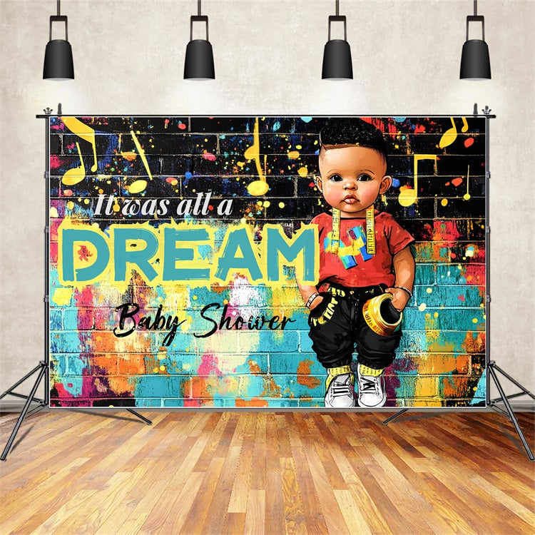 Baby Shower Backdrop Ideas Boy Graffiti Wall Dream Backdrop UK CSH2-127