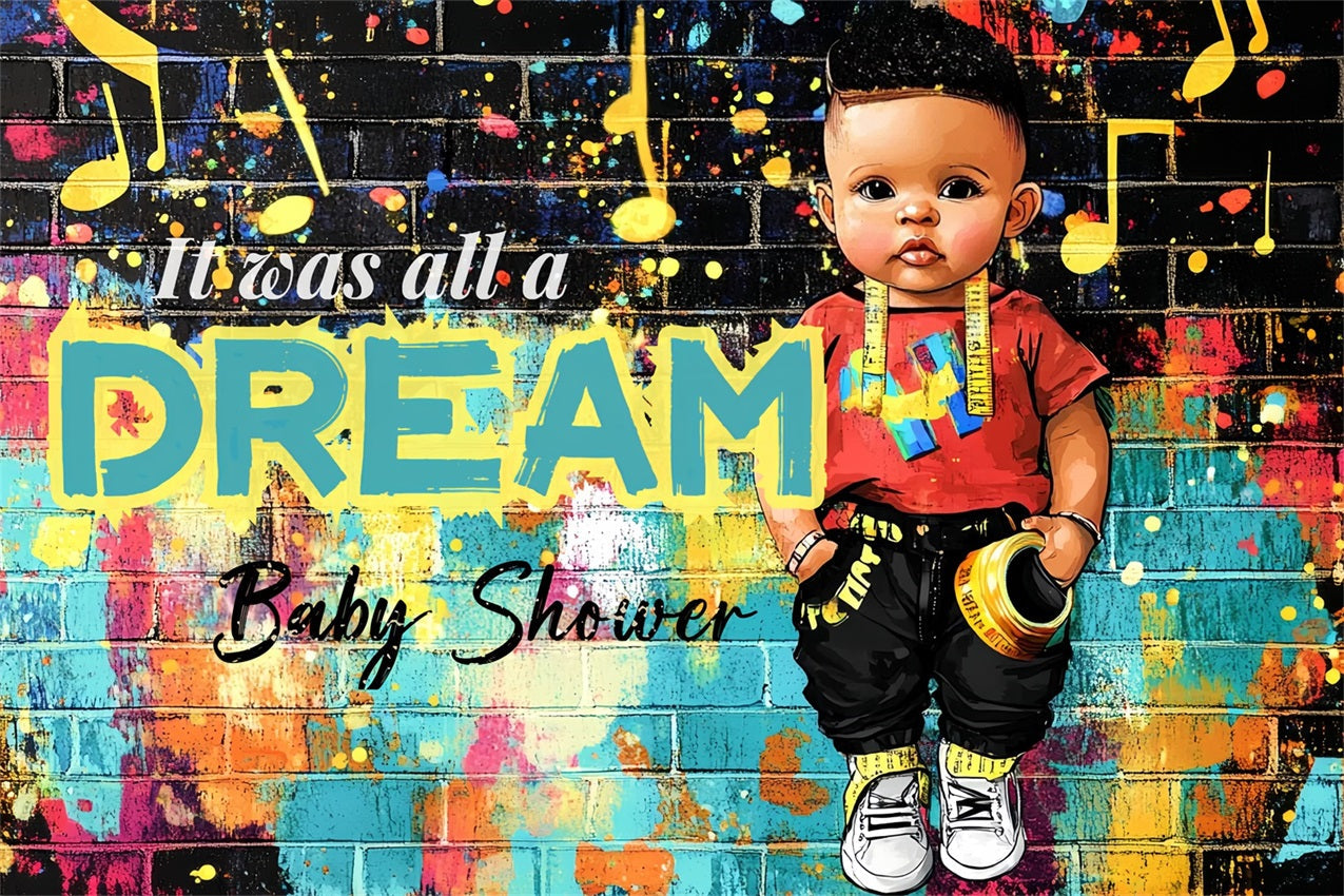 Baby Shower Backdrop Ideas Boy Graffiti Wall Dream Backdrop UK CSH2-127