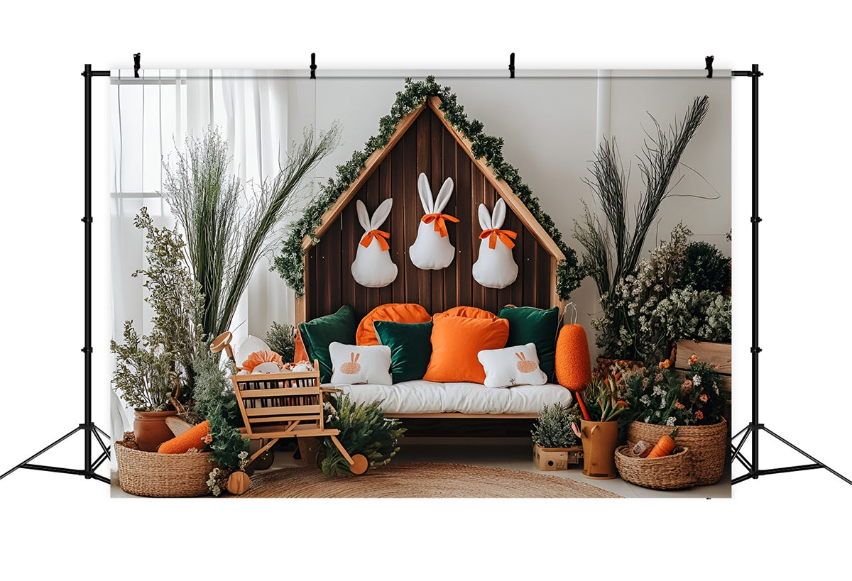 Easter Photography Backdrops Bunny Home Cozy Pillows Backdrop UK CSH2-13