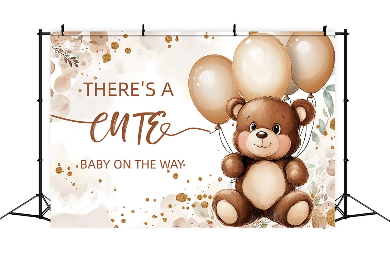 Teddy Bear Baby Shower Backdrop Balloons Celebration Backdrop UK CSH2-134