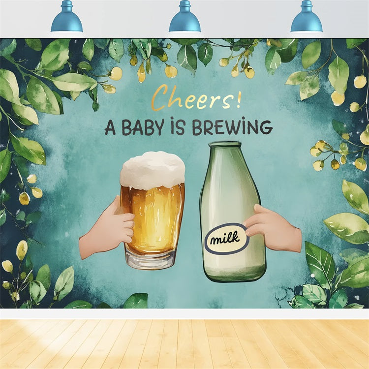 Baby Shower Backdrop Design Brewing Beer Milk Backdrop UK CSH2-136