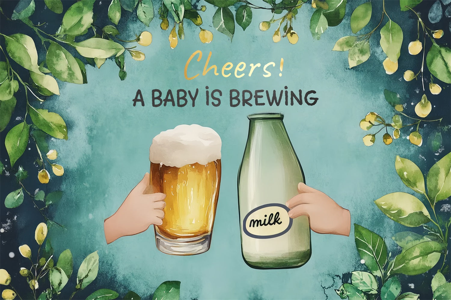 Baby Shower Backdrop Design Brewing Beer Milk Backdrop UK CSH2-136