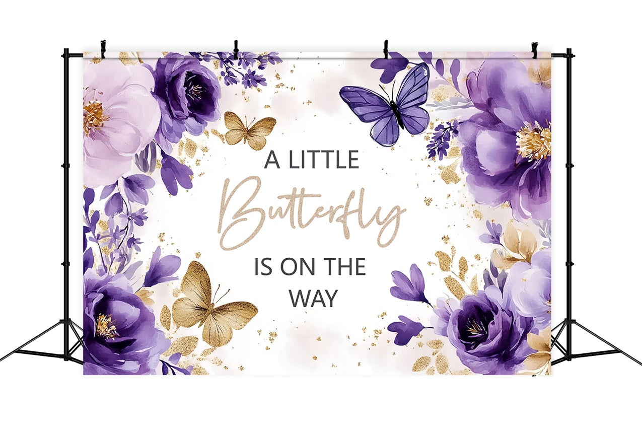 Butterfly Baby Shower Backdrop Floral Celebration Backdrop UK CSH2-138