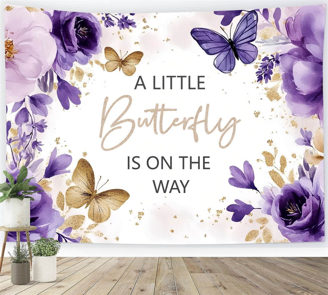 Butterfly Baby Shower Backdrop Floral Celebration Backdrop UK CSH2-138