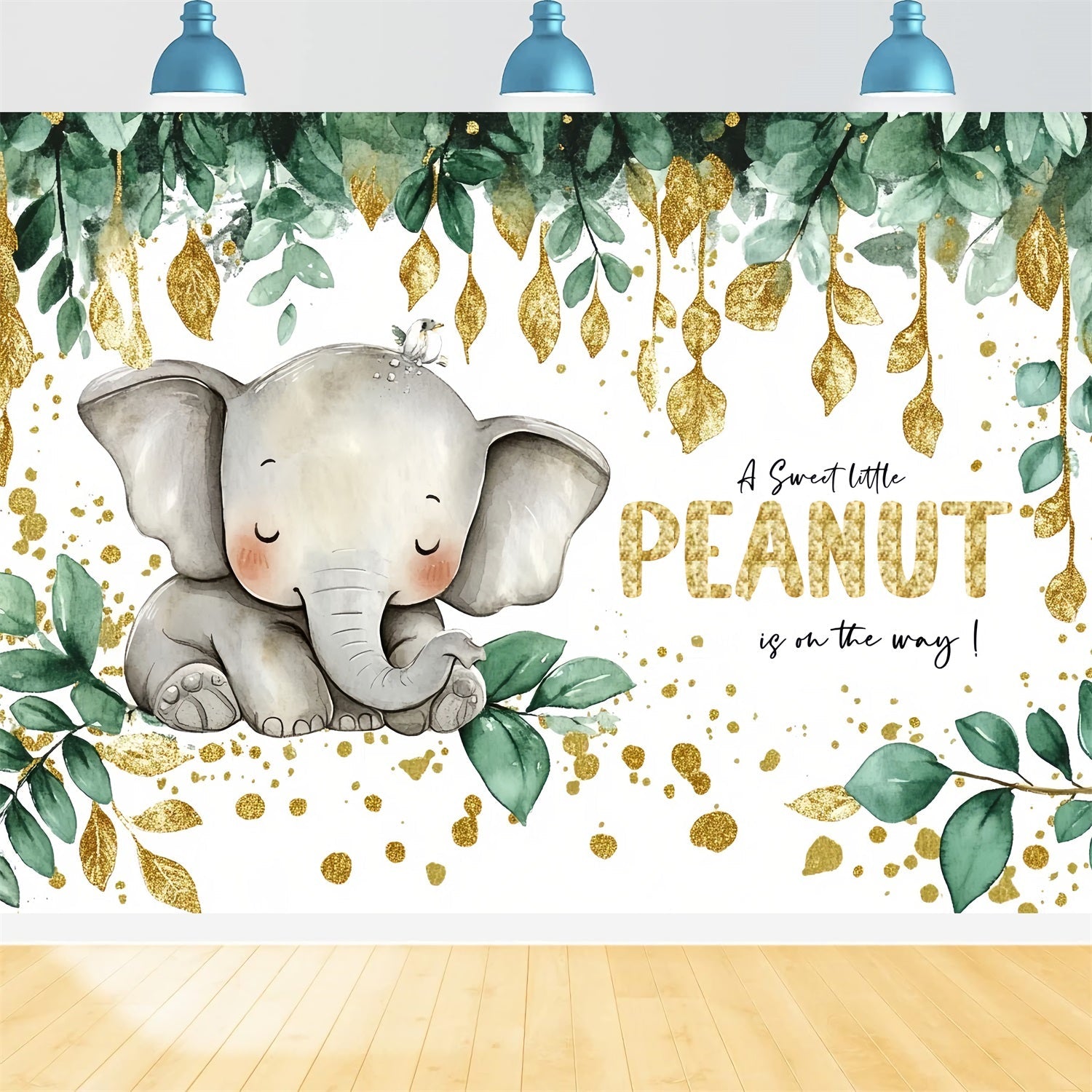 Elephant Backdrop For Baby Shower Celebration Backdrop UK CSH2-140