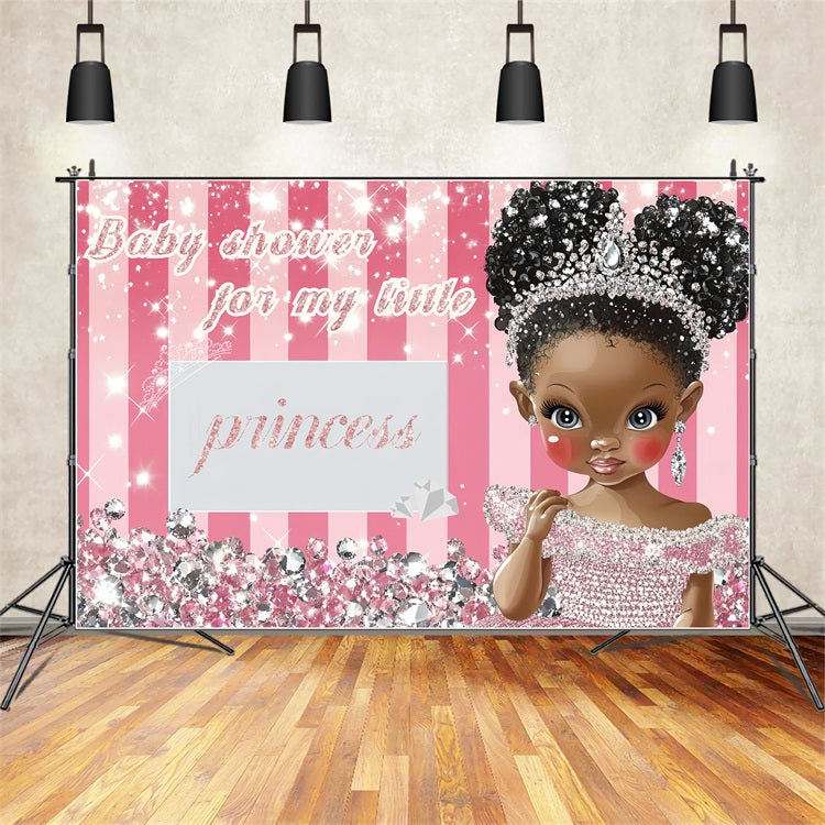 Princess Baby Shower Backdrop Sparkle Diamond Backdrop UK CSH2-147