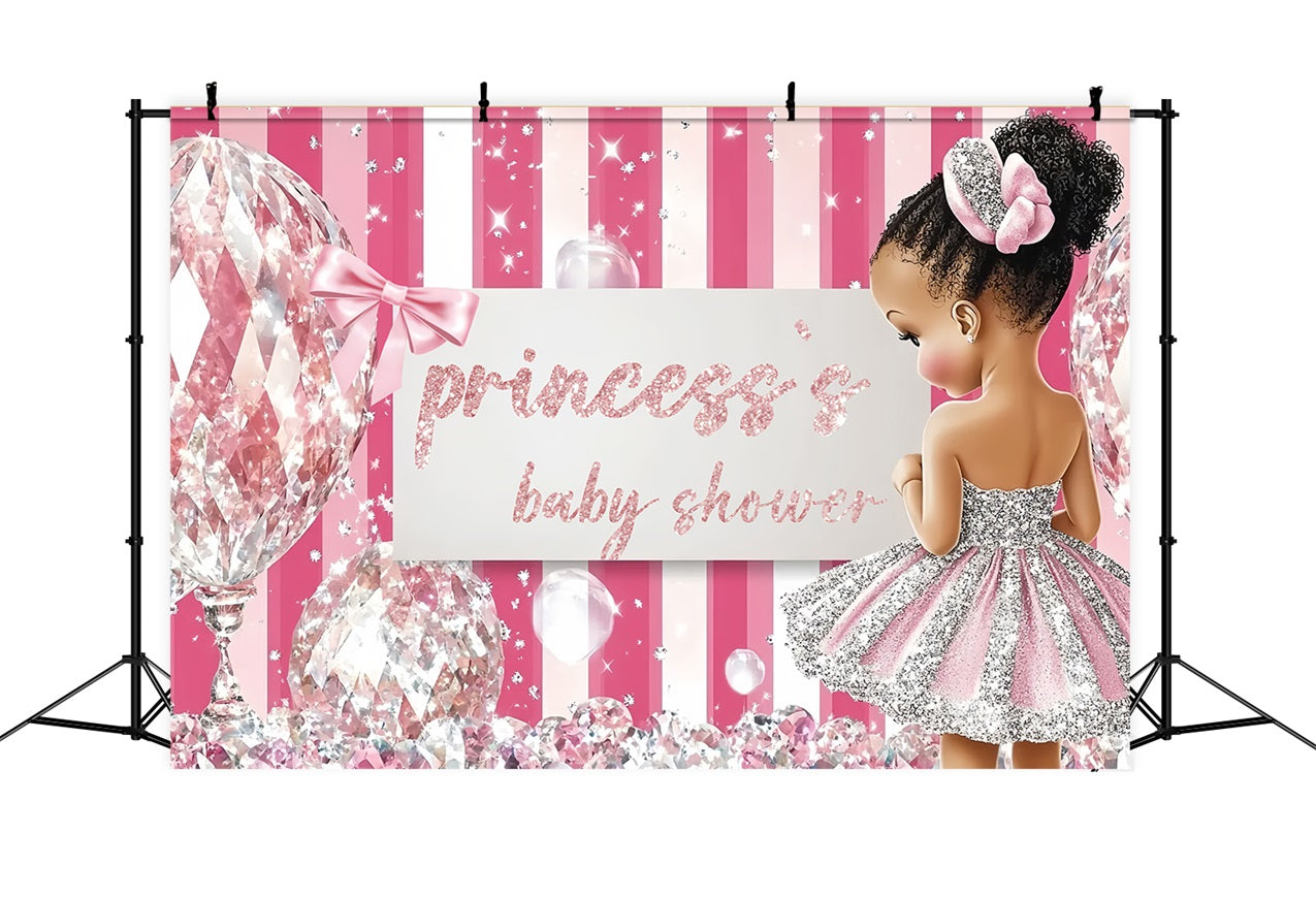 Baby Shower Girl Backdrop Glittering Diamond Princess Backdrop UK CSH2-148