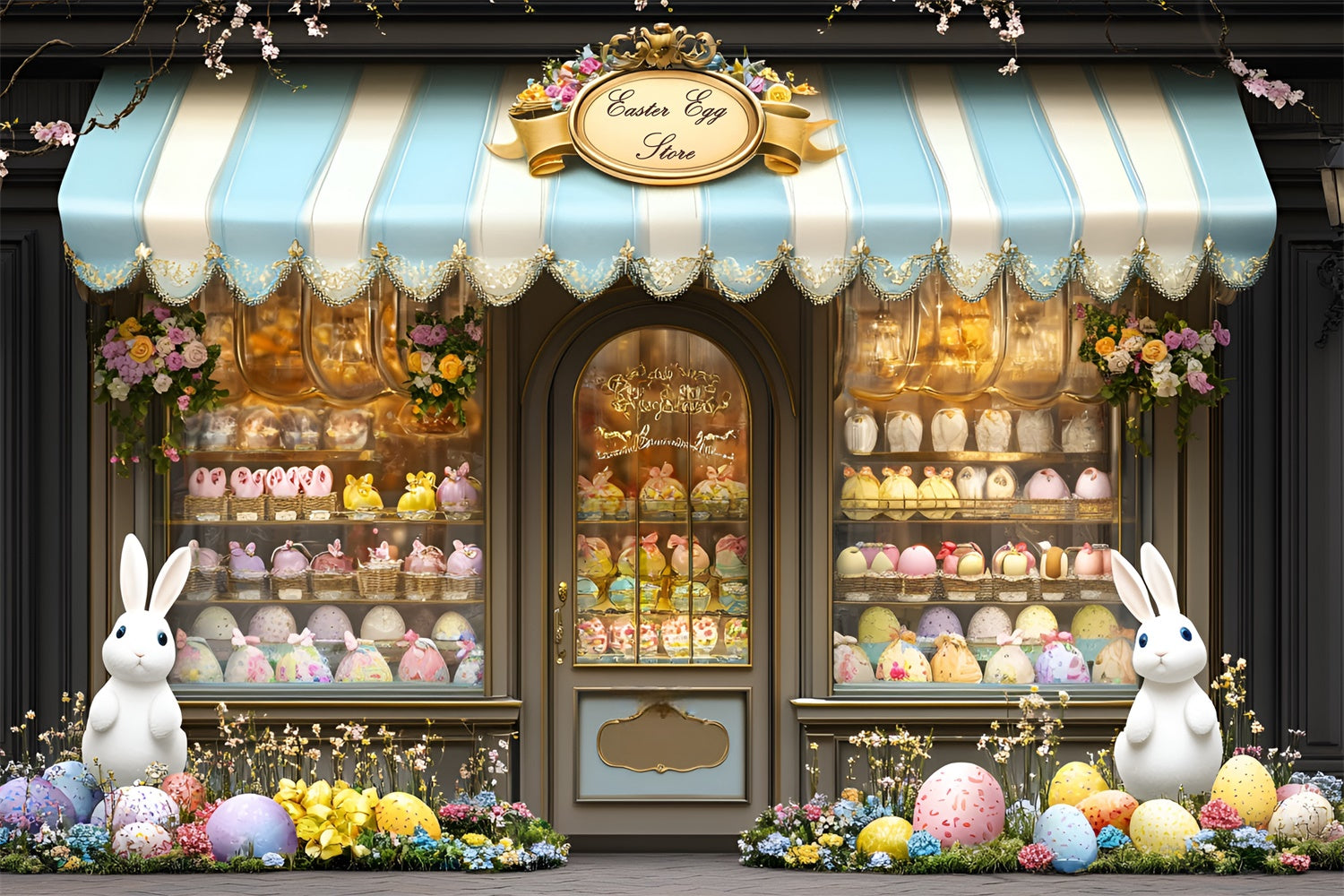 Easter Picture Backdrops Sweet Egg Store Bunnies Backdrop UK CSH2-15