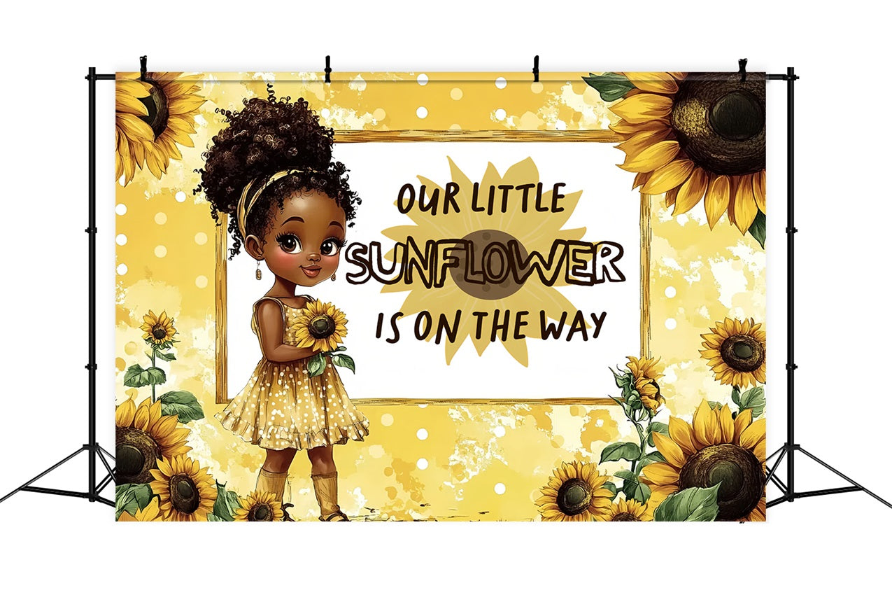 Sunflower Backdrop For Baby Shower Announcement Backdrop UK CSH2-150