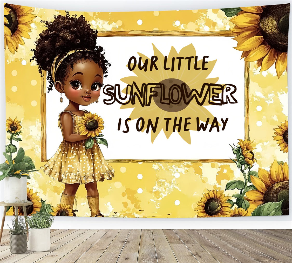 Sunflower Backdrop For Baby Shower Announcement Backdrop UK CSH2-150