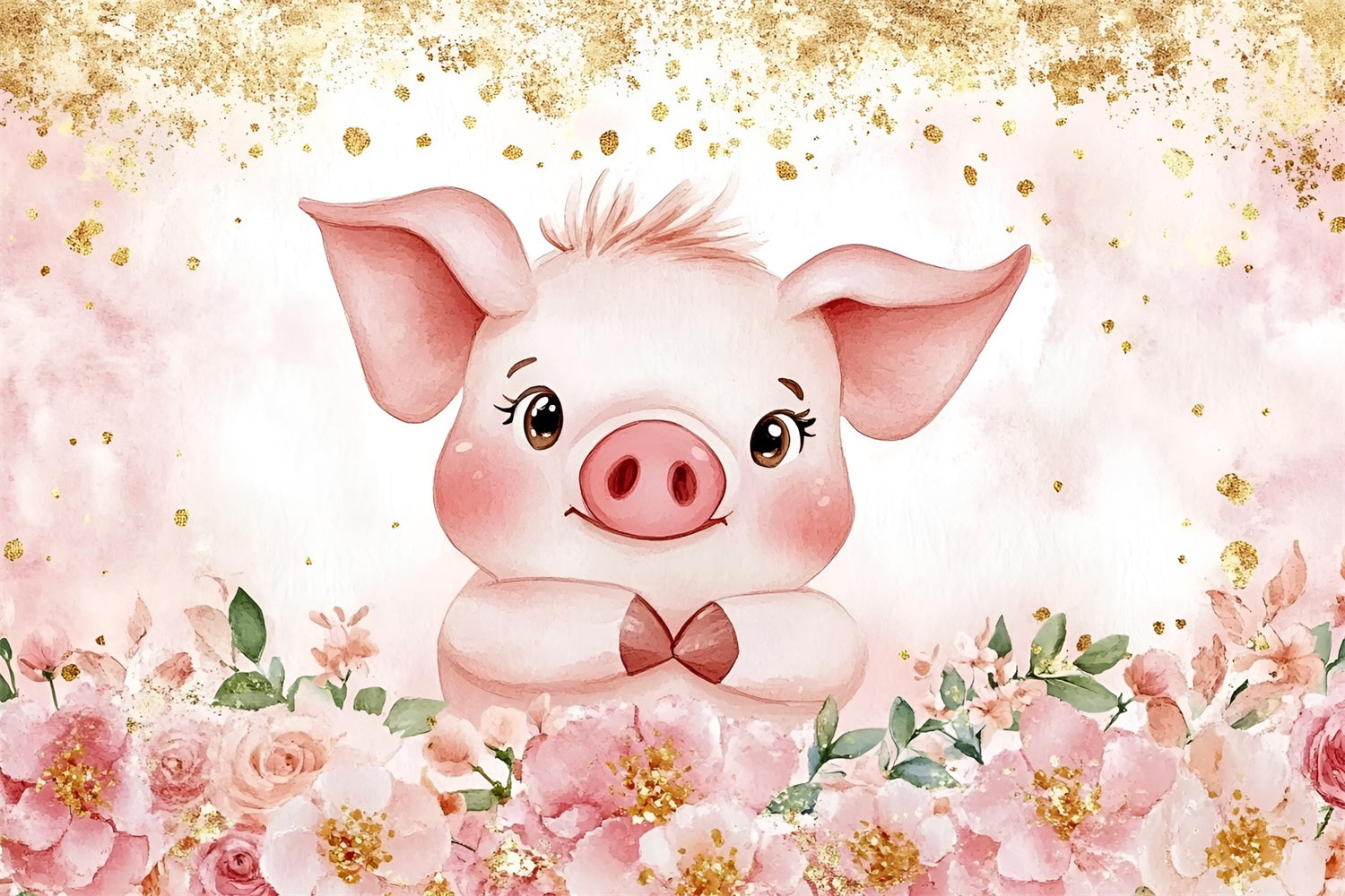 Backdrop Ideas For Baby Shower Pink Piglet Floral Backdrop UK CSH2-153